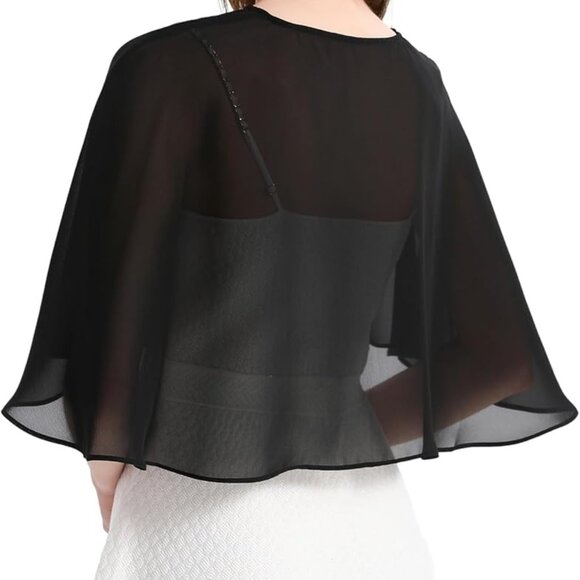 Shawl and Wraps for Evening Dress Chiffon Shawls Wedding Shrug Guest Bridesmaid - Picture 6 of 6